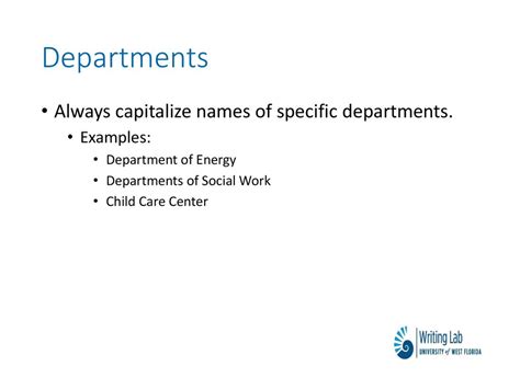department capitalized or not.